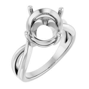 Platinum 12x10 mm Oval Ring Mounting – image 2