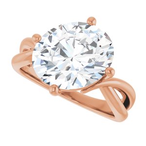 10K Rose Gold 12x10 mm Oval Ring Mounting – image 8