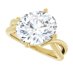 14K Yellow Gold 12x10 mm Oval Ring Mounting – image 8