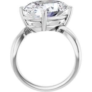 14K X1 White Gold 16x12 mm Oval Ring Mounting – image 3