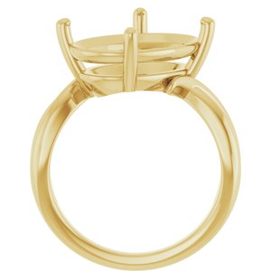 10K Yellow Gold 16x12 mm Oval Ring Mounting – image 4
