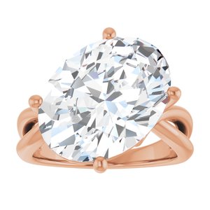 10K Rose Gold 16x12 mm Oval Ring Mounting – image 5