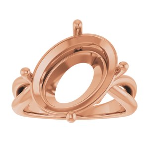 14K Rose Gold 16x12 mm Oval Ring Mounting – image 6