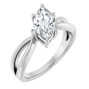 18K White Gold 11x5.5 mm Marquise Ring Mounting