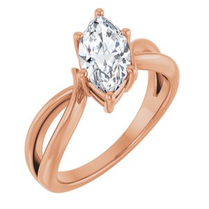 10K Rose Gold 11x5.5 mm Marquise Ring Mounting