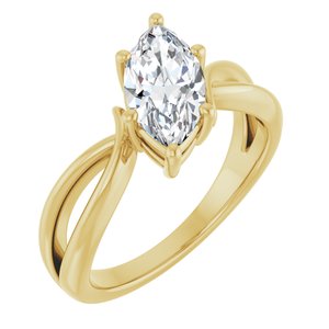 14K Yellow Gold 11x5.5 mm Marquise Ring Mounting