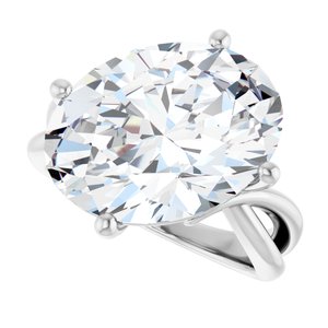 14K White Gold 16x12 mm Oval Ring Mounting – image 8