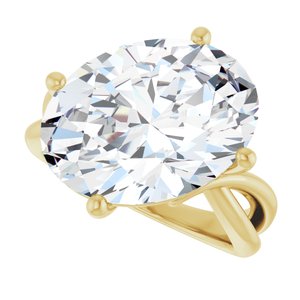 10K Yellow Gold 16x12 mm Oval Ring Mounting – image 8