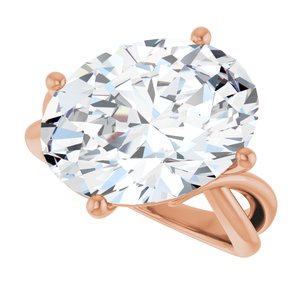 14K Rose Gold 16x12 mm Oval Ring Mounting – image 8