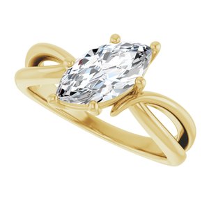 14K Yellow Gold 11x5.5 mm Marquise Ring Mounting – image 8