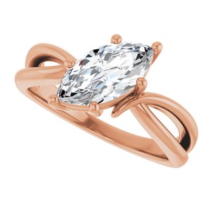 18K Rose Gold 11x5.5 mm Marquise Ring Mounting – image 8