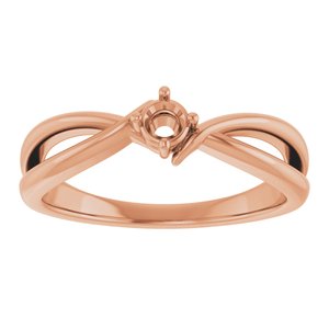 10K Rose Gold 3.2 mm Round Ring Mounting – image 6