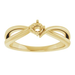 14K Yellow Gold 3.2 mm Round Ring Mounting – image 6