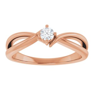 10K Rose Gold 3.2 mm Round Ring Mounting – image 5