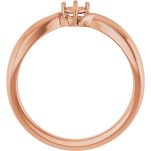 10K Rose Gold 3.2 mm Round Ring Mounting – image 4