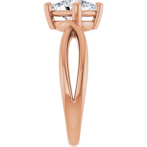 10K Rose Gold 8x6 mm Elongated Cushion Ring Mounting – image 7