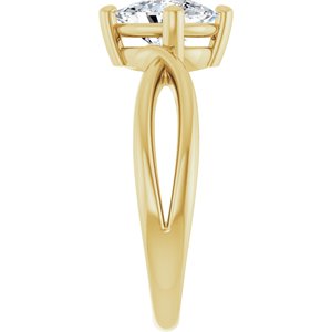 10K Yellow Gold 8x6 mm Elongated Cushion Ring Mounting – image 7