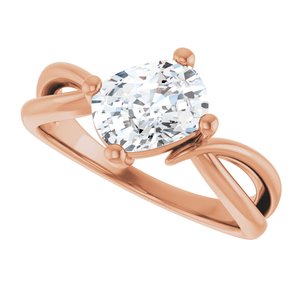 10K Rose Gold 8x6 mm Elongated Cushion Ring Mounting – image 8