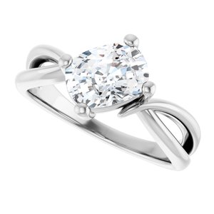 14K White Gold 8x6 mm Elongated Cushion Ring Mounting – image 8