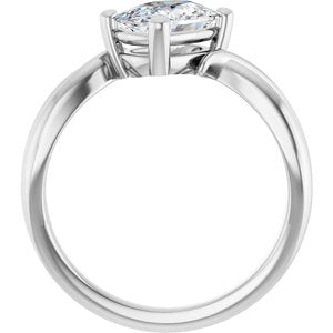 Continuum Sterling Silver 8x6 mm Elongated Cushion Ring Mounting – image 3