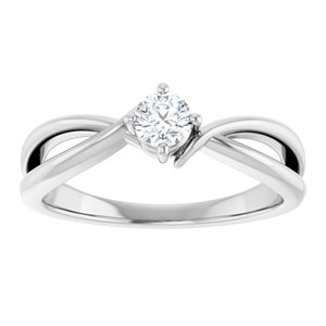 14K White Gold 3.8 mm Round Ring Mounting – image 5