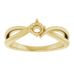 18K Yellow Gold 3.8 mm Round Ring Mounting – image 6