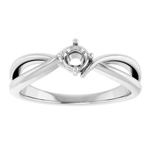 18K White Gold 3.8 mm Round Ring Mounting – image 6