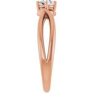 14K Rose Gold 3.8 mm Round Ring Mounting – image 7