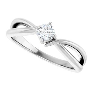 14K White Gold 3.8 mm Round Ring Mounting – image 8