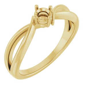 10K Yellow Gold 3.8 mm Round Ring Mounting – image 2