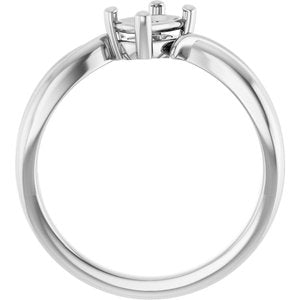 Continuum Sterling Silver 6x4 mm Elongated Cushion Ring Mounting – image 4