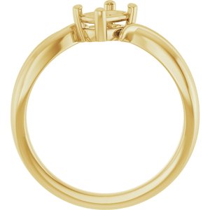 10K Yellow Gold 6x4 mm Elongated Cushion Ring Mounting – image 4