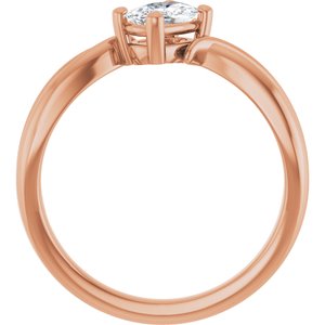 18K Rose Gold 6x4 mm Elongated Cushion Ring Mounting – image 3