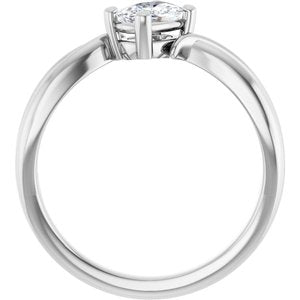 10K White Gold 6x4 mm Elongated Cushion Ring Mounting – image 3