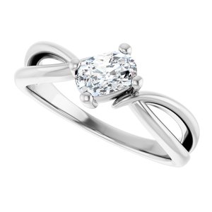 18K White Gold 6x4 mm Elongated Cushion Ring Mounting – image 8