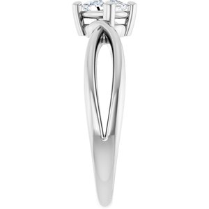 18K White Gold 6x4 mm Elongated Cushion Ring Mounting – image 7