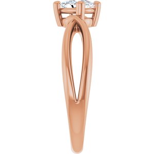 18K Rose Gold 6x4 mm Elongated Cushion Ring Mounting – image 7