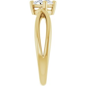 10K Yellow Gold 6x4 mm Elongated Cushion Ring Mounting – image 7