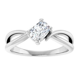 Continuum Sterling Silver 6x4 mm Elongated Cushion Ring Mounting – image 5