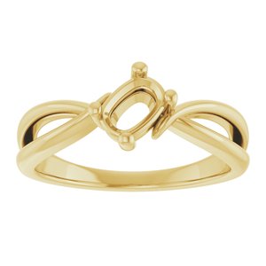 10K Yellow Gold 6x4 mm Elongated Cushion Ring Mounting – image 6