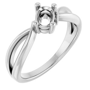 Platinum 6x4 mm Elongated Cushion Ring Mounting – image 2