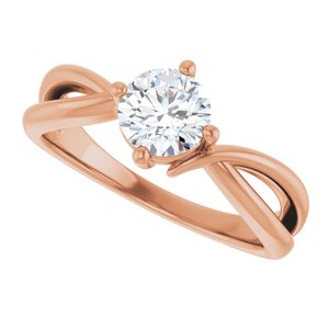 18K Rose Gold 5.8 mm Round Ring Mounting – image 8