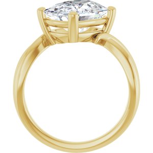 10K Yellow Gold 11x9 mm Elongated Cushion Ring Mounting – image 3