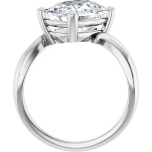 14K White Gold 11x9 mm Elongated Cushion Ring Mounting – image 3