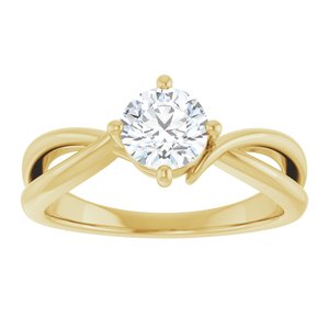 18K Yellow Gold 5.8 mm Round Ring Mounting – image 5