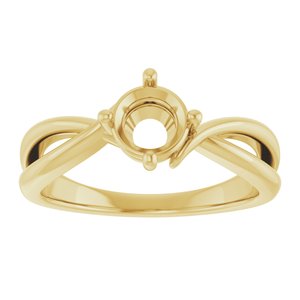18K Yellow Gold 5.8 mm Round Ring Mounting – image 6
