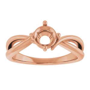 18K Rose Gold 5.8 mm Round Ring Mounting – image 6