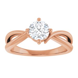 18K Rose Gold 5.8 mm Round Ring Mounting – image 5