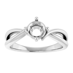 14K White Gold 5.8 mm Round Ring Mounting – image 6