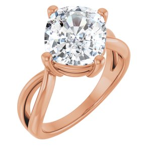 18K Rose Gold 11x9 mm Elongated Cushion Ring Mounting